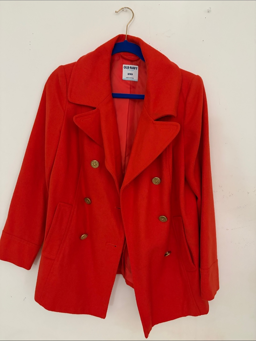 Old Navy Women's Bright orange Double-Breasted Peacoat